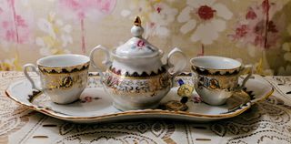 Set Tè Porcellana Oro e Bianco