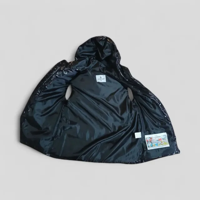 Moncler Gilet Nero Lucido Cappuccio