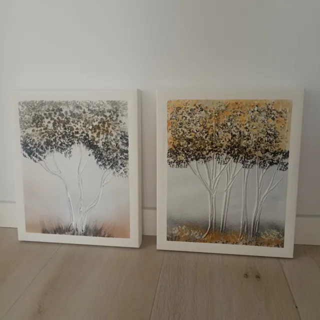 Juego de 2 cuadros decorativos árboles