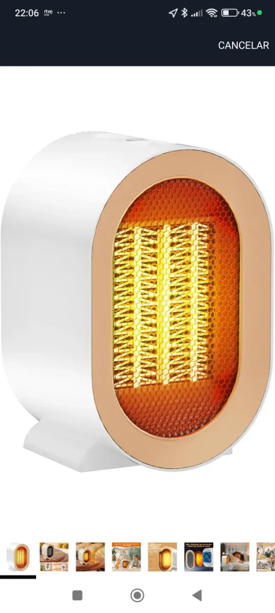 Calefactor Banco Nuevo Blanco y Dorado