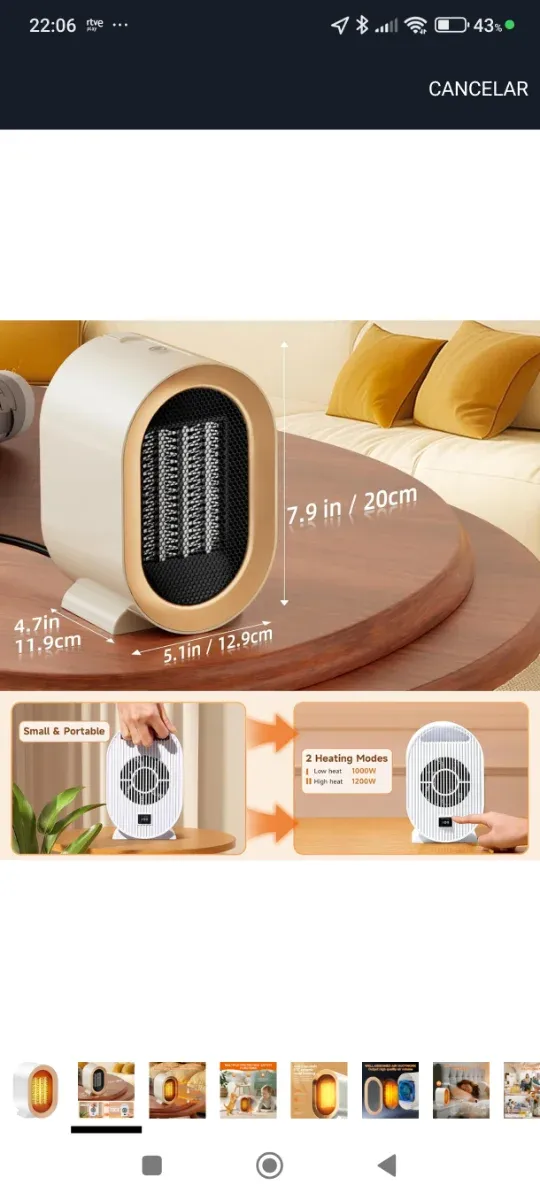 Calefactor Banco Nuevo Blanco y Dorado