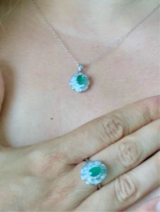 Conjunto Plata Esmeraldas Naturales