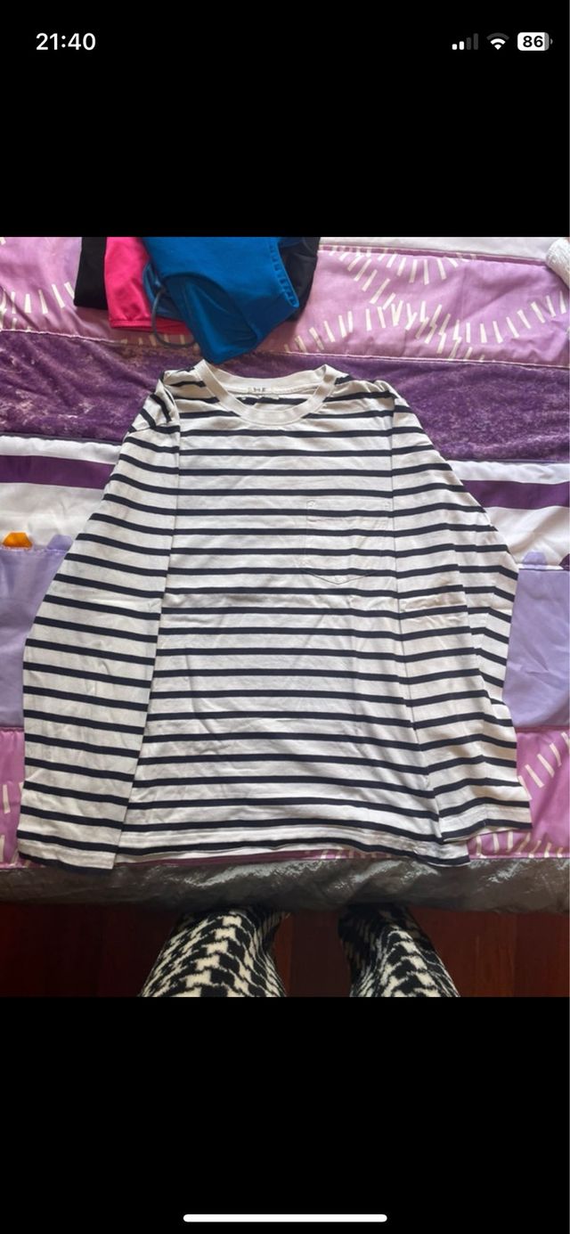 Camiseta de rayas manga larga