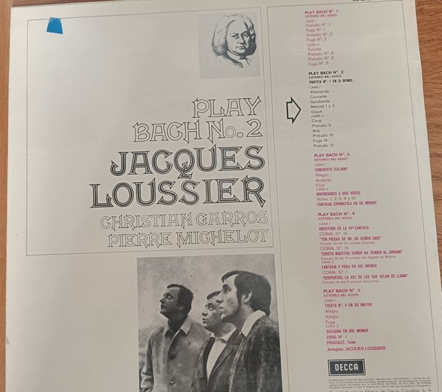 Jacques Loussier Play Bach No. 2 Jazz LP