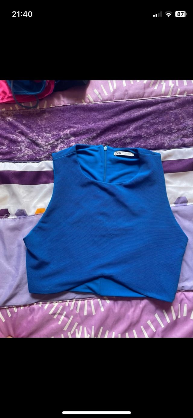 Top azul Zara