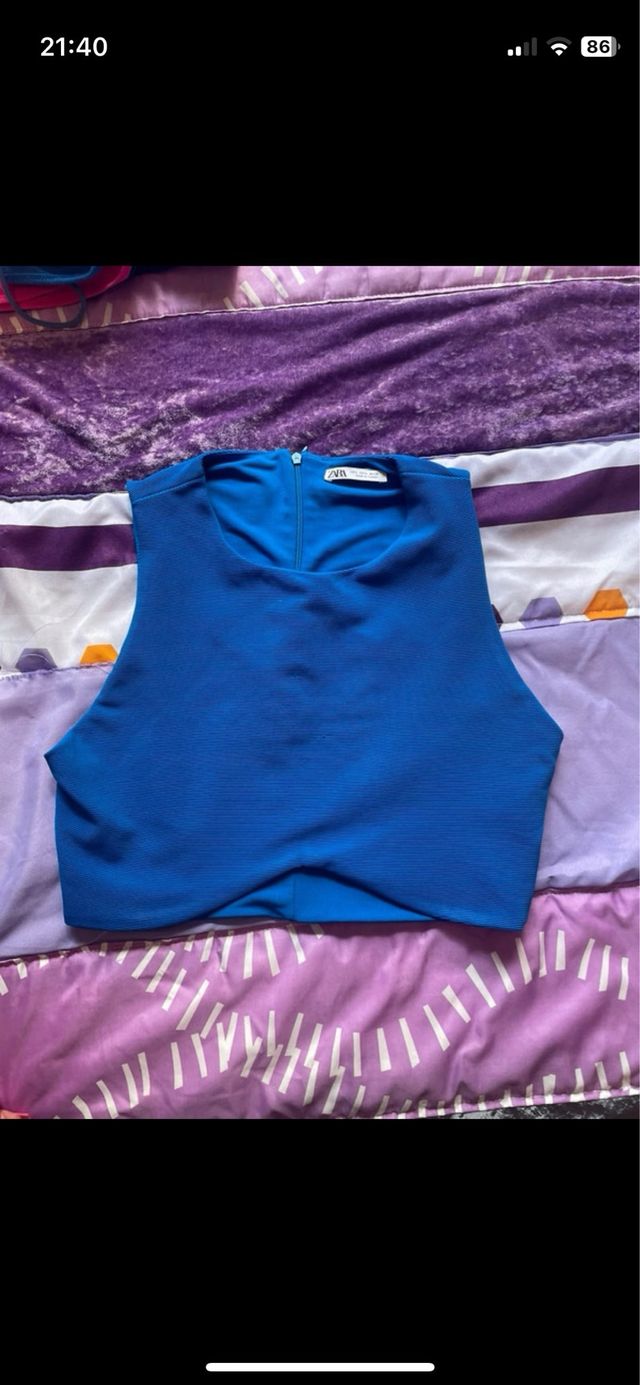 Top azul Zara