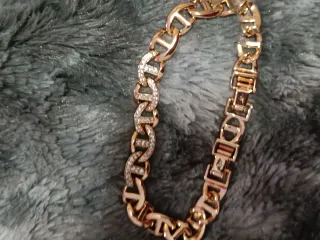 Pulsera Hermes 18k Chapada Oro Rosa Con brillitos