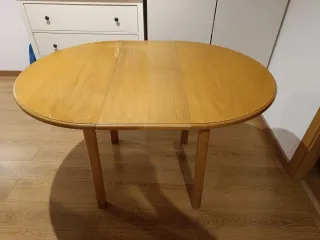 Mesa redonda extensible madera 90cm