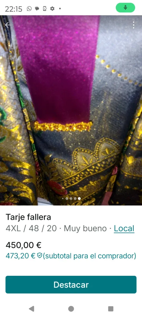 Traje fallera 4XL/48/20