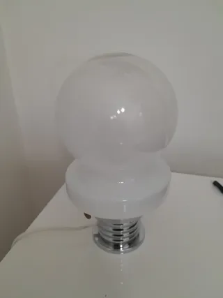 Lampada vintage sfera vetro e metallo