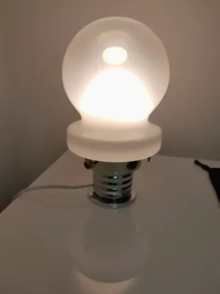Lampada vintage sfera vetro e metallo