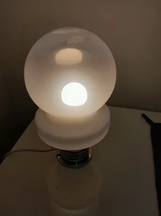 Lampada vintage sfera vetro e metallo