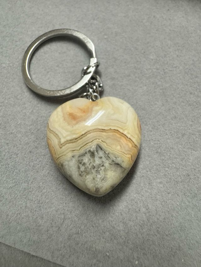 Porta-chaves Coração Pedra Natural