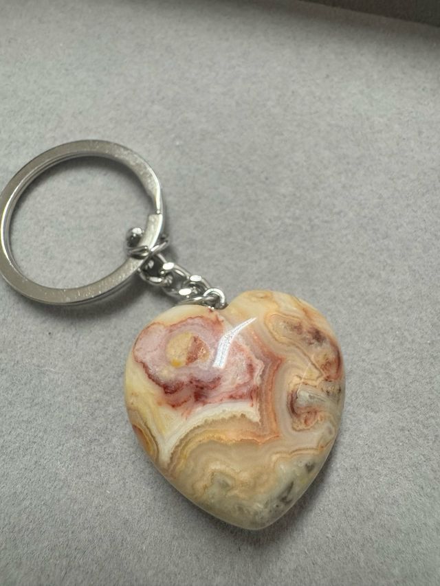 Porta-chaves Coração Pedra Natural
