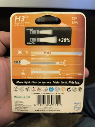 Lampadine Philips H3 Vision +30%