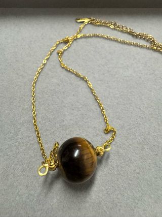 Colar Olho de Tigre Dourado