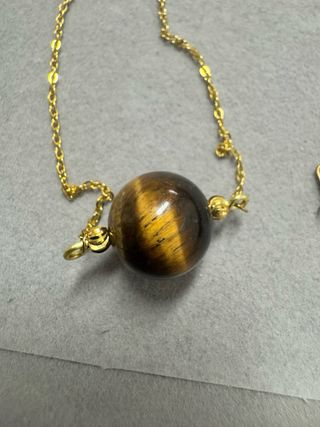 Colar Olho de Tigre Dourado