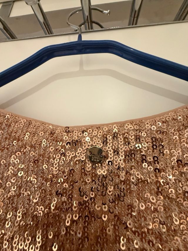 Vestido fiesta lentejuelas oro Pedro del Hierro