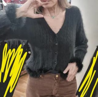 Cardigan Angora Vintage Nero