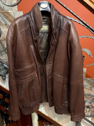 Giaccone in vera pelle vintage marrone
