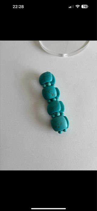 Conjunto de bisutería oro y turquesa