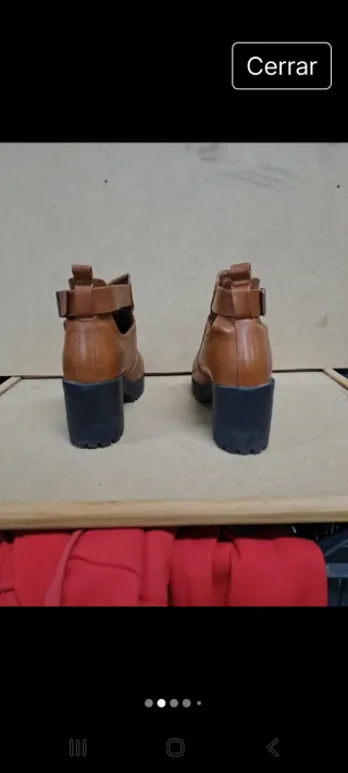 Botines marrones de tacón ancho