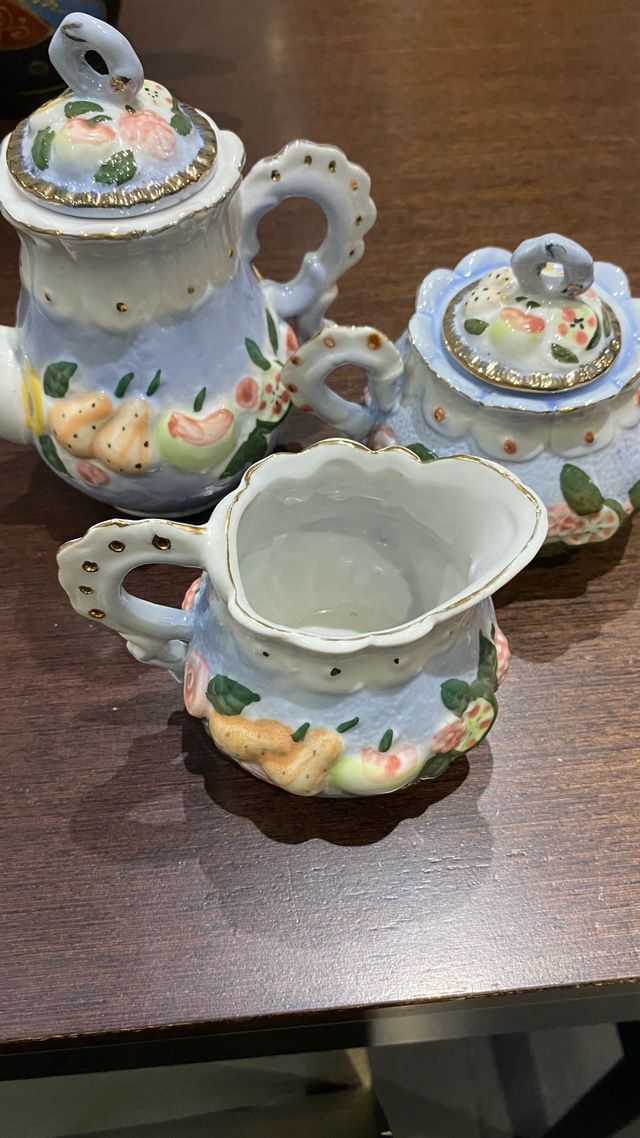 Juego de té de porcelana floral