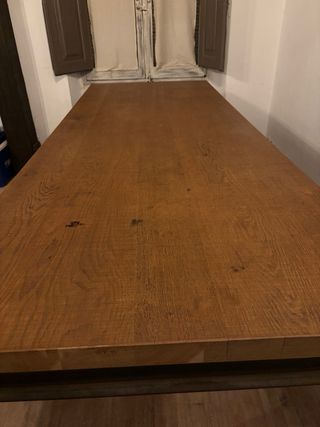 Mesa comedor roble rústico con bancos