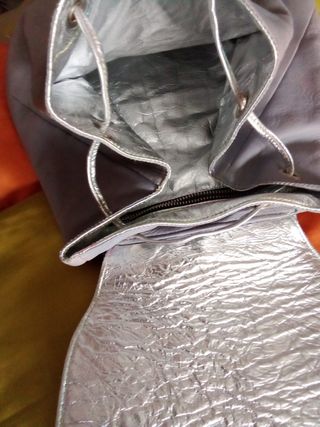 Zainetto in pelle col. lilla fatto a mano