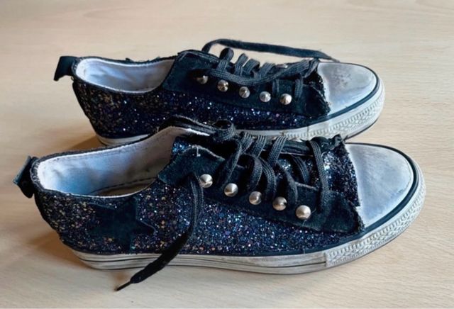 Sneakers Ovyé donna nere glitterate num 39
