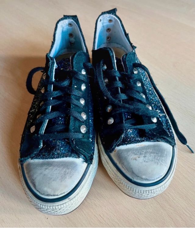 Sneakers Ovyé donna nere glitterate num 39