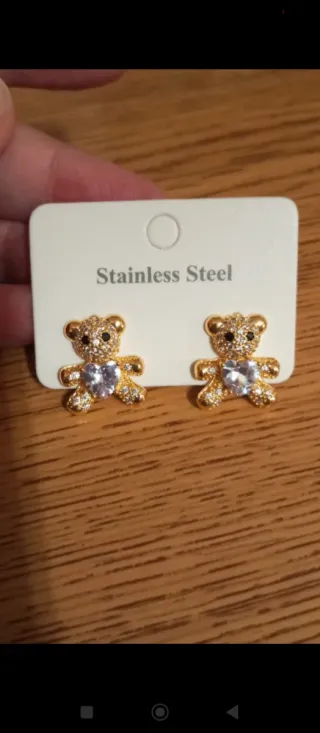 Pendientes Oso Acero Inoxidable