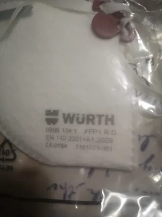 7 Mascarillas Wurth FFP2