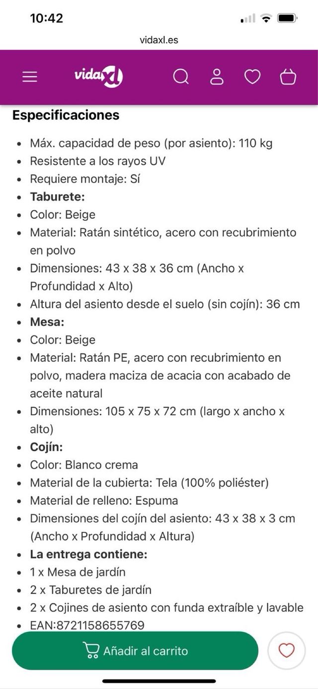 Conjunto Exterior: Sofá, Mesa y Taburetes NUEVO!!