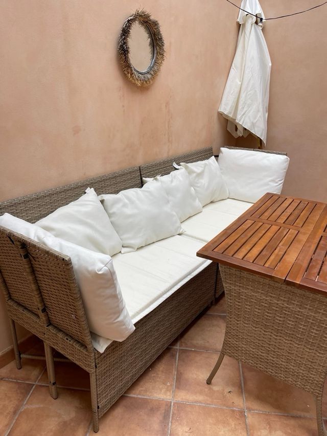 Conjunto Exterior: Sofá, Mesa y Taburetes NUEVO!!