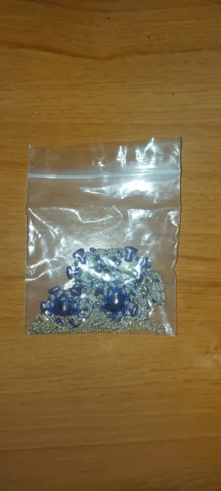 Conjunto collar y pulsera azul y plata