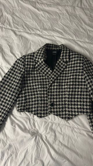 Blazer PULL&BEAR cuadros blanco y negro Talla M