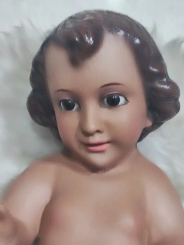 Antiguo Niño Jesús terracota/barro. Unos 25 cm