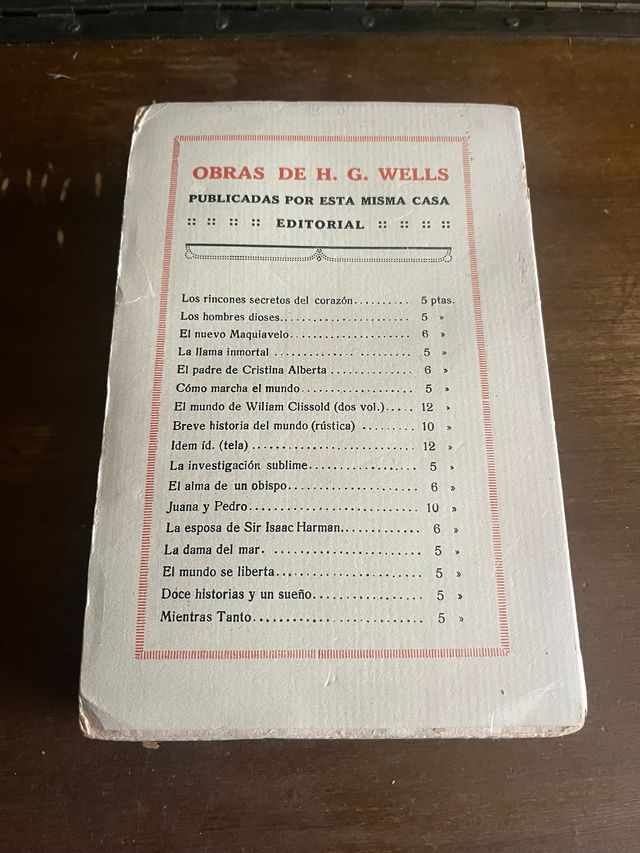 El Nuevo Maquiavelo - H.G. Wells - Observad fotos