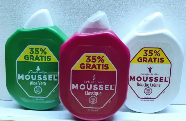 Pack 3 Moussel Gel Baño y Ducha .