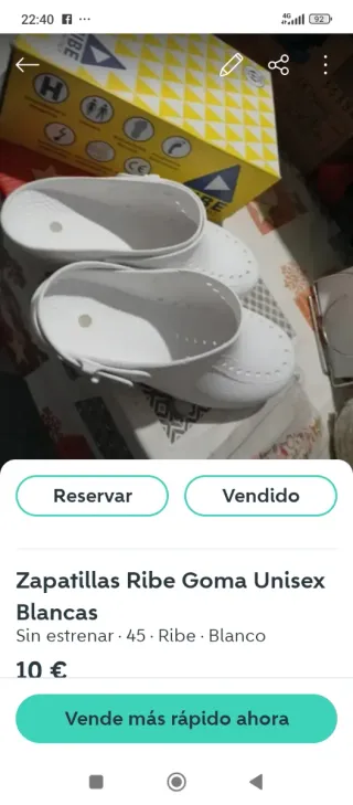 Zapatillas Ribe Goma Unisex Blancas Talla 45