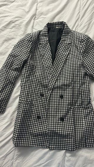 Blazer cuadros blanco y negro Talla L