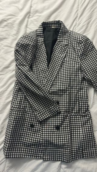 Blazer cuadros blanco y negro Talla L
