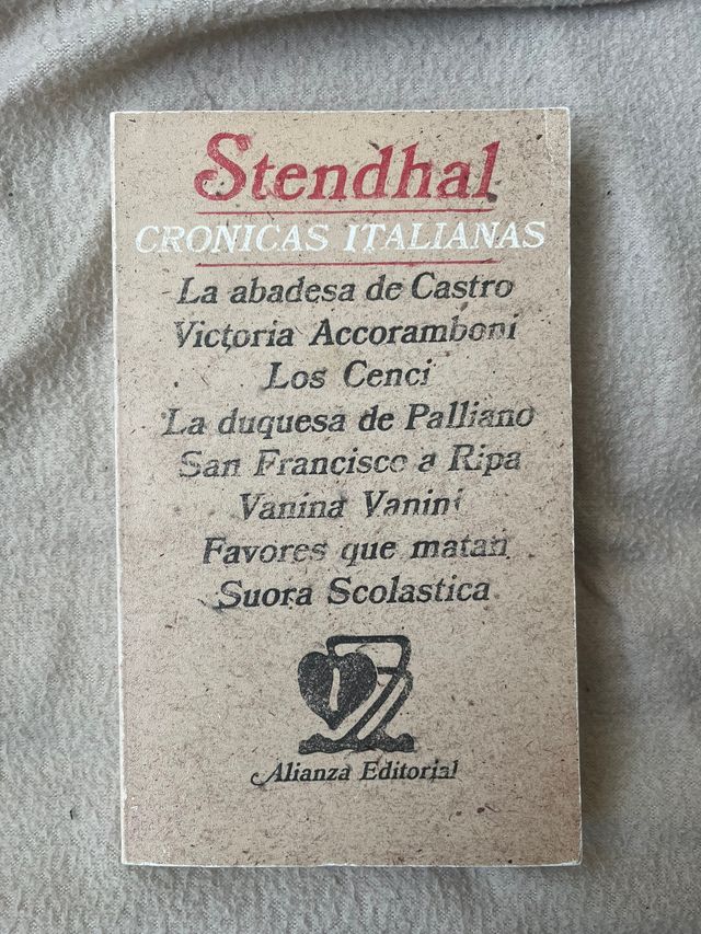 Crónicas italianas - Stendhal - Alianza Editorial.