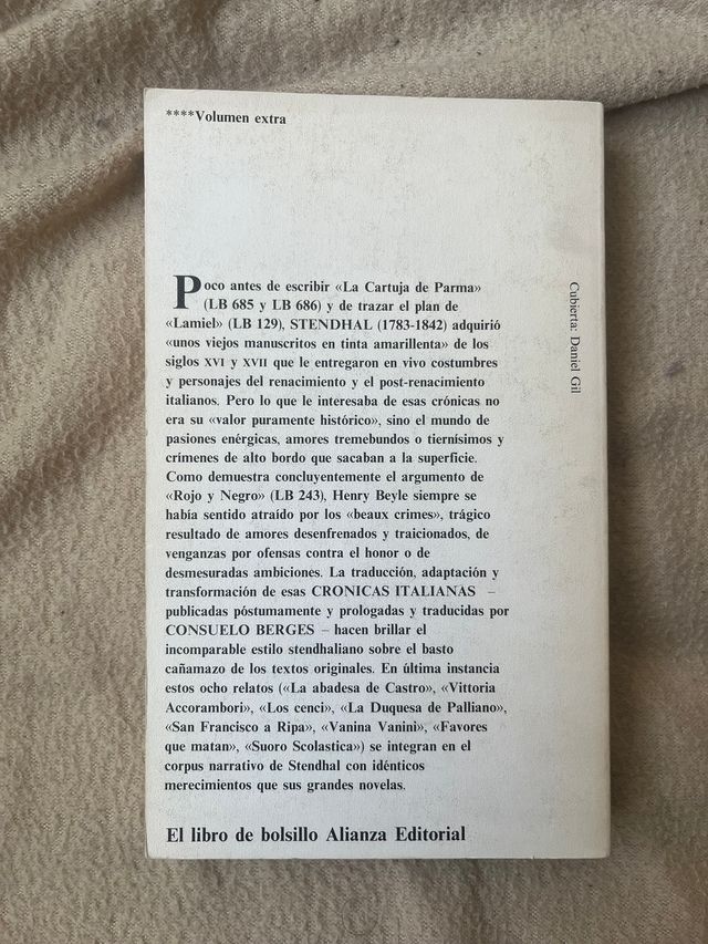 Crónicas italianas - Stendhal - Alianza Editorial.