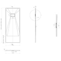 Plato de ducha 70x170x2,6 cm Antracita