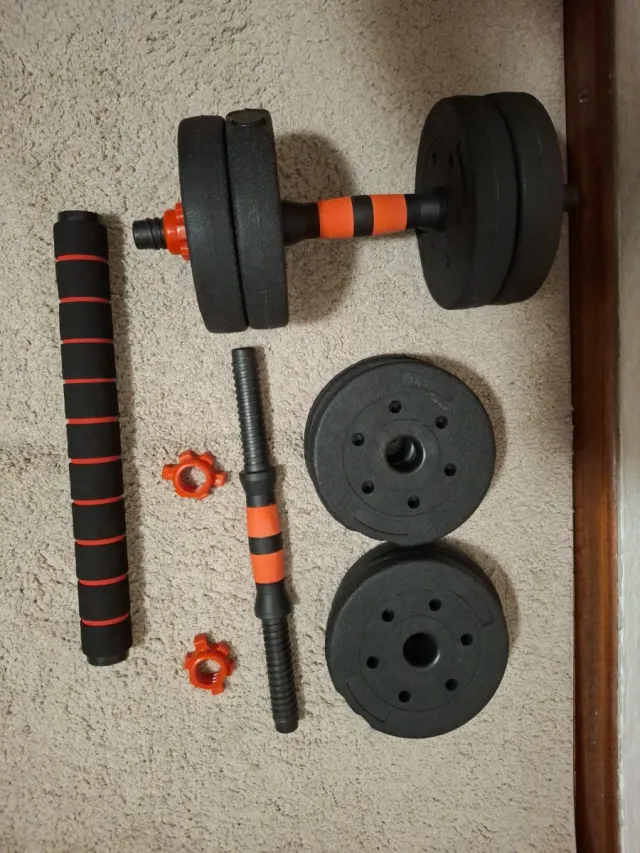 Mancuernas con barra ajustable
