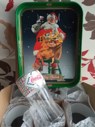 Coca-Cola 6 bicchieri + vassoio vintage