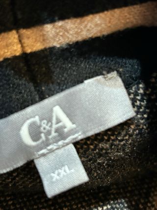 Cárdigan C&A Cuadros Beige y Negro