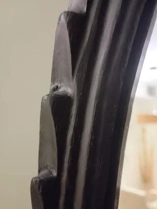 Espejo Ovalado Negro Marco Escayola